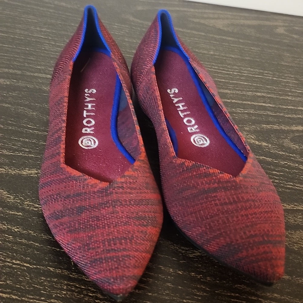 Rothy's crimson heather Pointy Toe Ballet Flats 10.5 - Picture 2 of 6